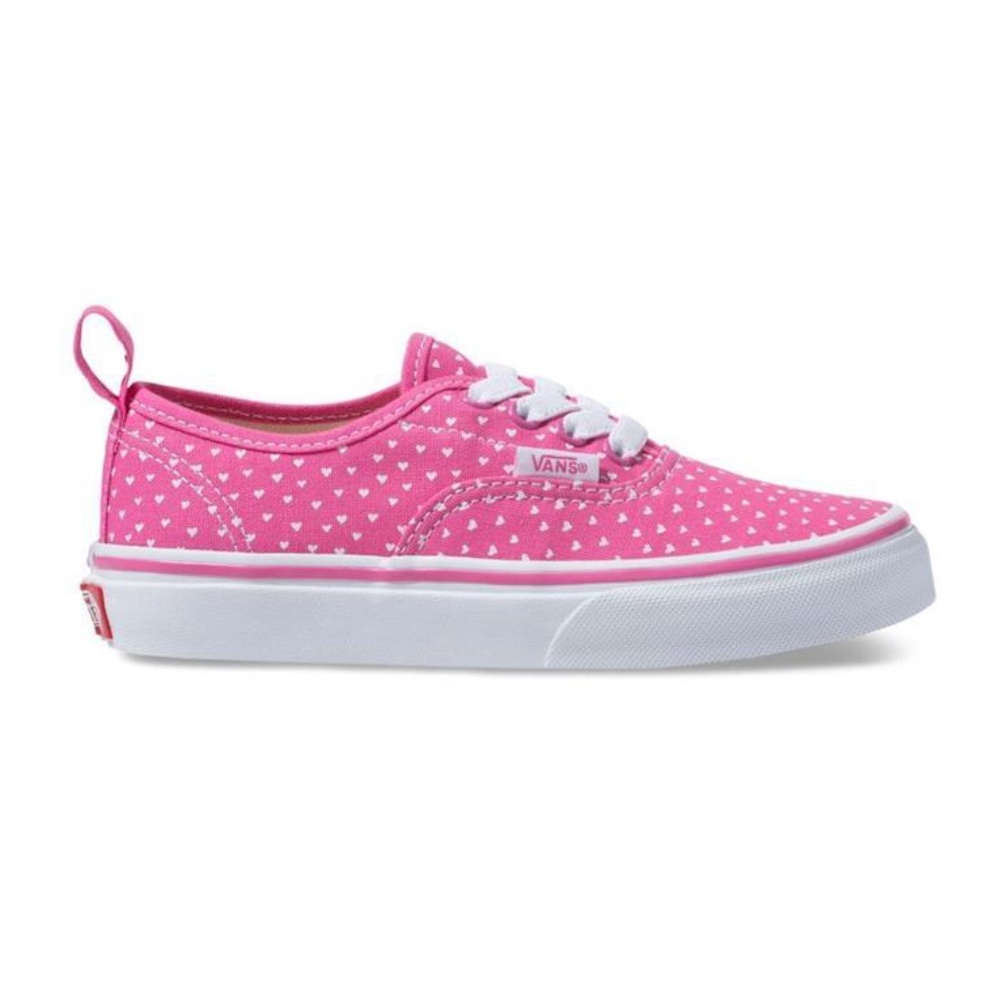 Vans Kids Pink Heart Print Canvas Casual Sneakers